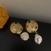 Load image into Gallery viewer, Retro Irregular Earrings Ear Clips With Diamonds Exaggerated Pearl Pendant Earrings
