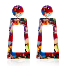 Load image into Gallery viewer, Geometric trapezoidal acetate earrings earrings
