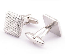 Load image into Gallery viewer, Simple Dense Pattern Checkered Cufflinks Dot Pattern Metal Cufflinks

