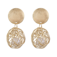 Load image into Gallery viewer, Vintage Geometric Earrings Simple Woven Ball Pearl Stud Earrings
