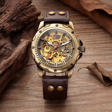 Load image into Gallery viewer, Mens Skeleton Steampunk Automatic Mechanical Watch
