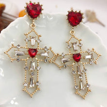 Load image into Gallery viewer, Ladies Cross Earrings

