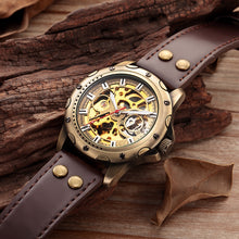 Load image into Gallery viewer, Mens Skeleton Steampunk Automatic Mechanical Watch
