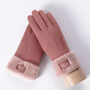 Suede gloves for ladies
