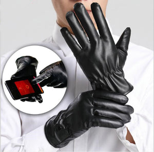 Touch screen leather gloves