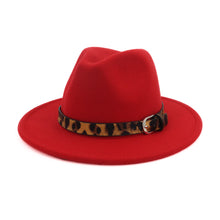 Load image into Gallery viewer, Fedora hat leopard print hat
