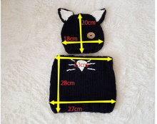 Load image into Gallery viewer, Knit hat children&#39;s animal cat ears set hat hand-knitted warm neck bonnet
