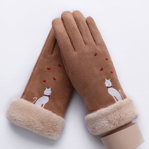 Suede gloves for ladies