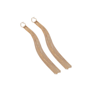 Women's exaggerated long tassel earrings