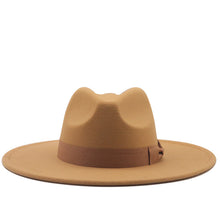Load image into Gallery viewer, Jazz Top Hat Autumn And Winter New Men&#39;s And Women&#39;s Woolen Hats Simple Felt Big Brim Hat
