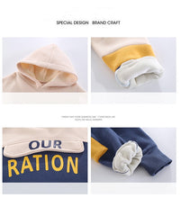 Load image into Gallery viewer, Boys and girls clothing plus fleece jacket hooded sweater
