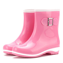 Load image into Gallery viewer, Rain boots warm mid tube snow boots
