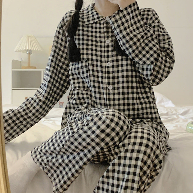Spring And Autumn Long-sleeved Pajamas Women's Outer Wear