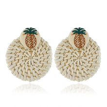 Load image into Gallery viewer, Rattan round earrings

