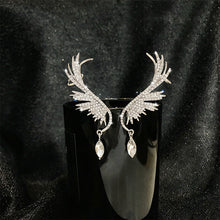 Load image into Gallery viewer, Wings rhinestone tassel earrings earrings
