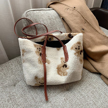 Load image into Gallery viewer, Women Cute Bear Plush Shoulder Bag Large Tote Handbag Purse
