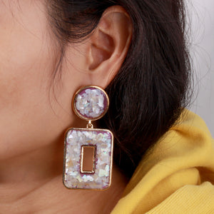 Fashion Hollow Geometric Earrings Personality Exaggerated Square Earrings