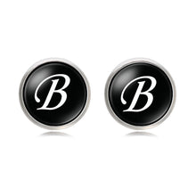 Load image into Gallery viewer, Letter Time Gem French Cufflinks Silver Men&#39;s Shirt Cufflinks
