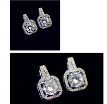 Load image into Gallery viewer, Temperament simple zircon square diamond earrings hypoallergenic earrings
