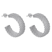 Load image into Gallery viewer, 925 silver plated earrings mesh earrings female earrings

