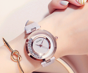 Wheeled rhinestone watch quartz dial watch fashion temperament female watch ladies belt