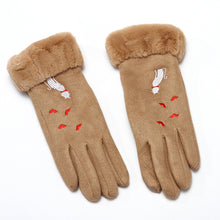 Load image into Gallery viewer, Gloves women winter suede gloves
