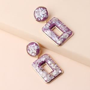 Fashion Hollow Geometric Earrings Personality Exaggerated Square Earrings