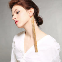 Load image into Gallery viewer, Women&#39;s exaggerated long tassel earrings
