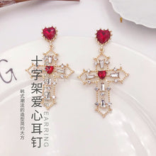 Load image into Gallery viewer, Ladies Cross Earrings
