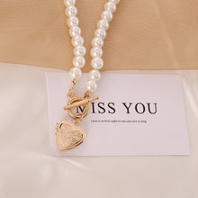 Load image into Gallery viewer, Love pearl retro necklace women

