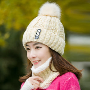 Hair ball warm wool cap