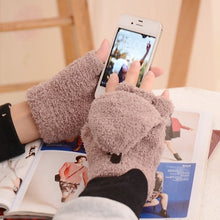 Load image into Gallery viewer, Ladies fleece flip fingerless gloves
