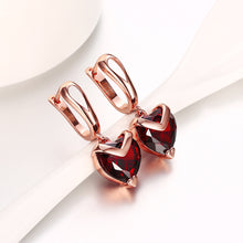 Load image into Gallery viewer, Heart-shaped zircon earrings Rose gold hypoallergenic earrings
