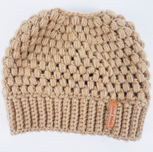 Load image into Gallery viewer, Europe and the United States new knit hat winter ladies horsetail hat autumn and winter earmuffs wool hat fashion labeling empty top hat
