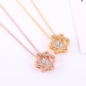 Zircon hexagram necklace