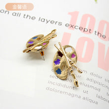 Load image into Gallery viewer, Color inkstone painted earrings

