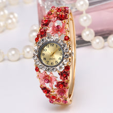Load image into Gallery viewer, Small flower diamond ladies bracelet watch
