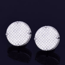 Load image into Gallery viewer, Copper inlaid zircon Round Earrings
