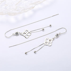 Geometric Earrings Simple Temperament Zircon Sterling Silver Earrings