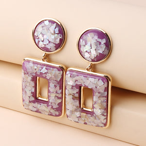 Fashion Hollow Geometric Earrings Personality Exaggerated Square Earrings