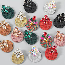 Load image into Gallery viewer, Polyester Stretch Thread Woven Round Earrings
