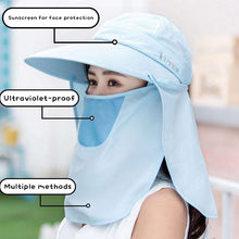 Load image into Gallery viewer, Sun Hats For Women Summer Sun Visor Hat With Big Heads Wide Brim Beach Hat Omnibearing UV Female Caps Face Neck Protection
