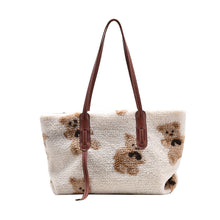 Load image into Gallery viewer, Women Cute Bear Plush Shoulder Bag Large Tote Handbag Purse
