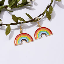 Load image into Gallery viewer, Clouds round bead chain rainbow necklace
