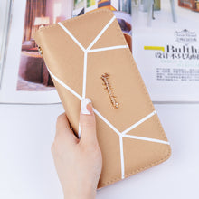 Load image into Gallery viewer, New geometric pattern long Purse Ladies fashion large zip handbag handbag handbag

