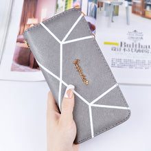 Load image into Gallery viewer, New geometric pattern long Purse Ladies fashion large zip handbag handbag handbag
