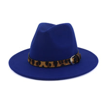 Load image into Gallery viewer, Fedora hat leopard print hat
