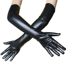 Load image into Gallery viewer, Sexy patent leather gloves long

