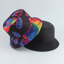 Load image into Gallery viewer, New Style Printed Double-Sided Fisherman Hat Color Tie-Dye Hip-Hop Casual Flat Top Basin Hat
