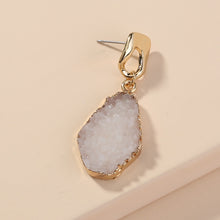 Load image into Gallery viewer, White Imitation natural stone geometric earrings earrings drop earrings, small ears with ear studs
